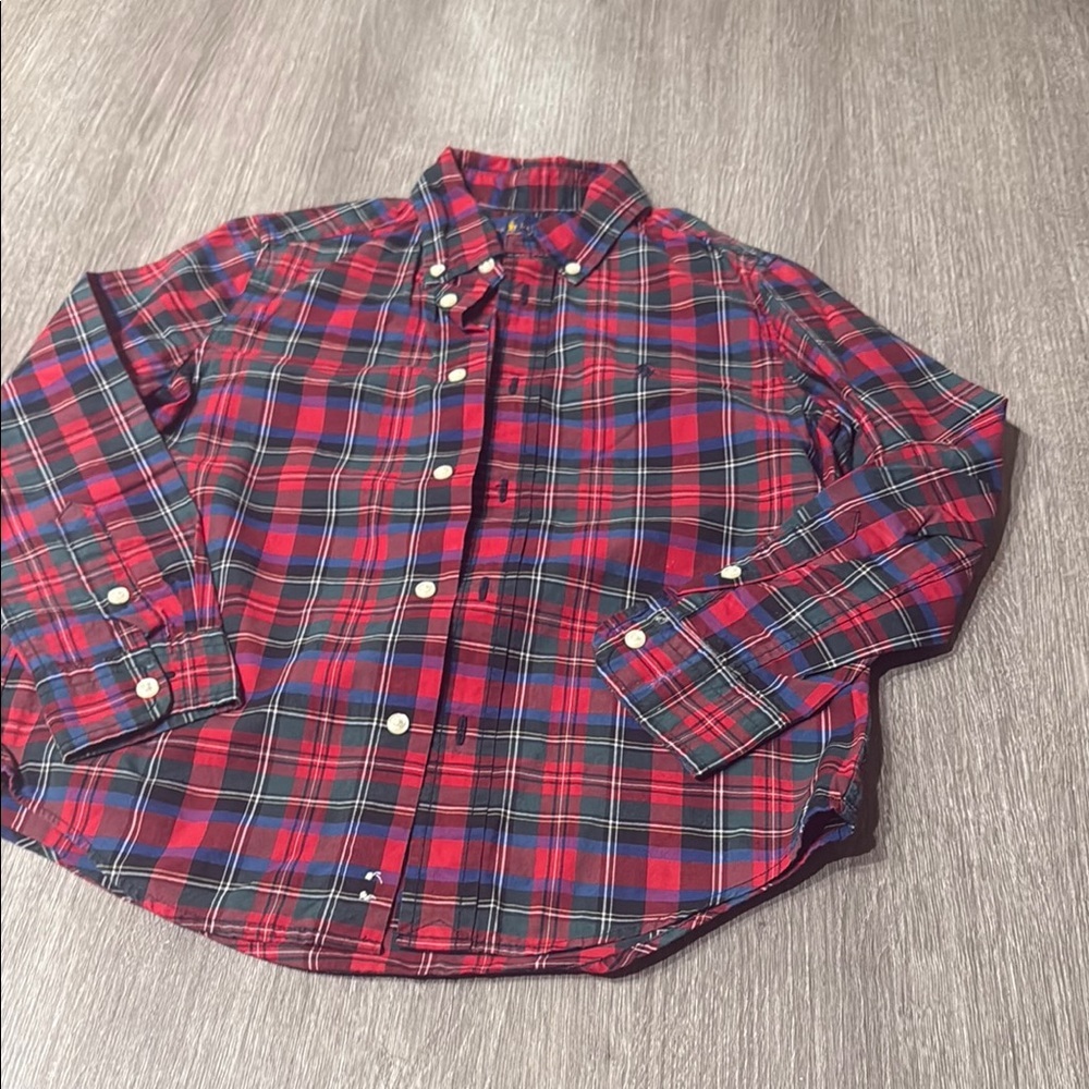 Ralph Lauren Blue Label Red and Blue Plaid Button Down Shirt